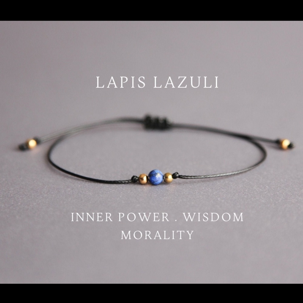 Lapis Lazuli Bracelet adjustable cord bracelet